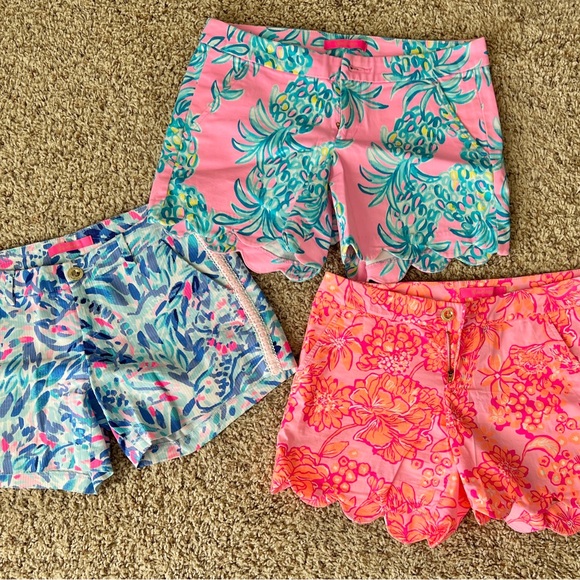 3 pair of Lilly Pulitzer shorts. Sizes 0 and 2 - Picture 1 of 4